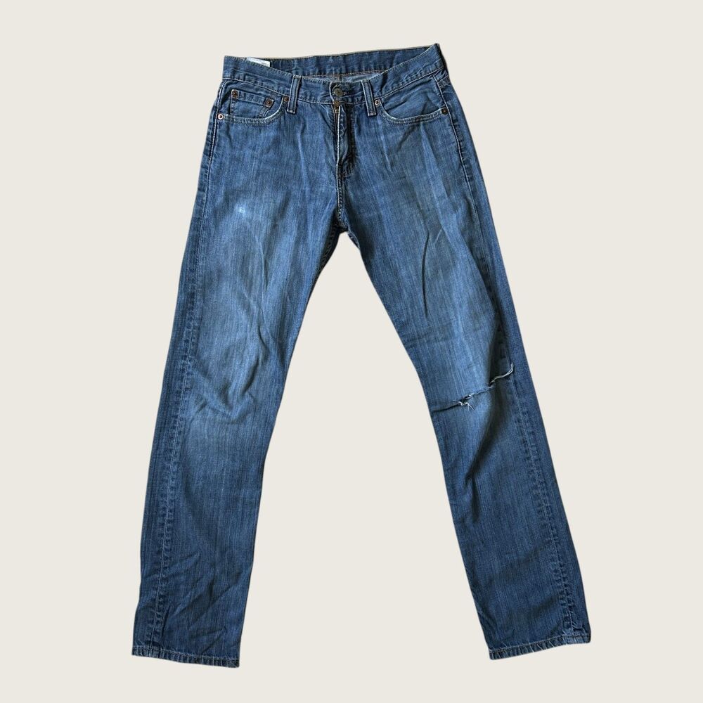 Levi’s 514 Slim Straight Jeans Distressed Knee Women’s 28" Low Rise